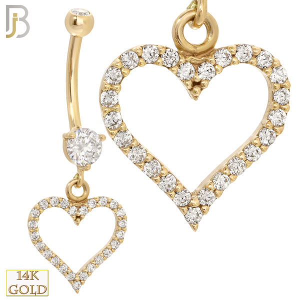 14k Solid Gold Dangle Navel Belly Ring