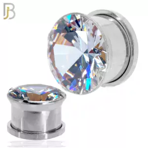 Round Prong Setting Zircon Screw On Plugs