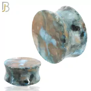 Natural Stone Blue Amazonite Double Flare Plugs