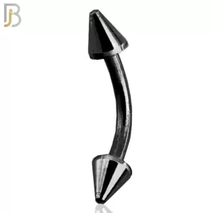 Surgical Steel Black Plated Curved