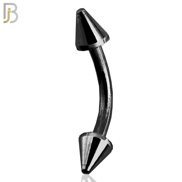 Surgical Steel Black Plated Curved