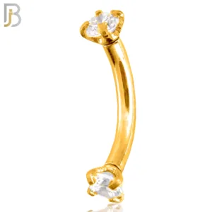 Surgical Steel Gold Plated Curved Prong