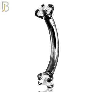 Surgical Steel Black Plated Curved Prong