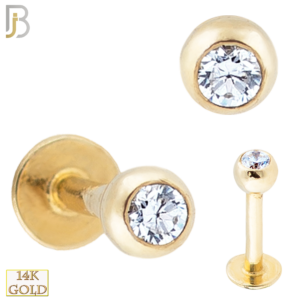 14k Solid Gold Plain Labret
