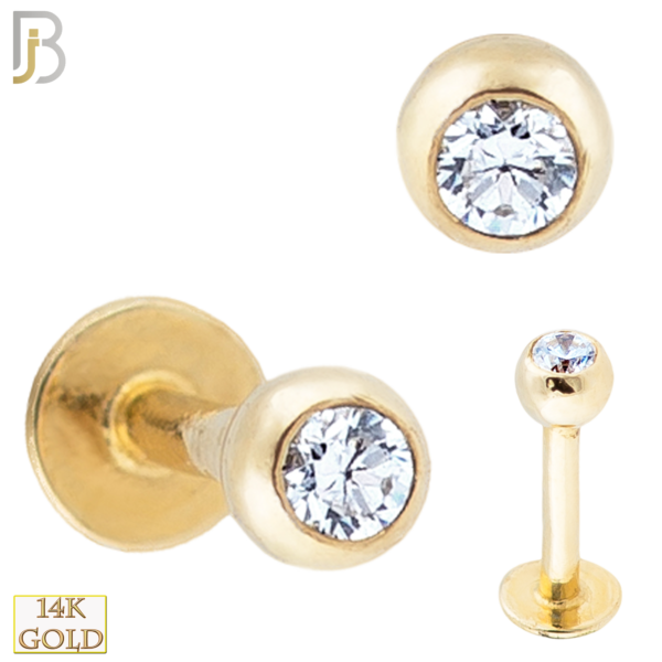 14k Solid Gold Plain Labret