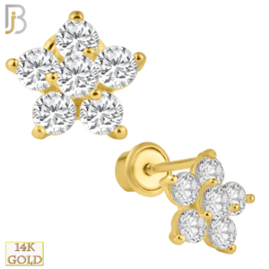 14k Solid Gold Screw Back Earrings