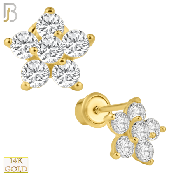 14k Solid Gold Screw Back Earrings