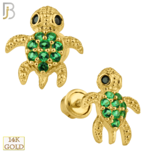 14k Yellow Gold Screw Back Earring
