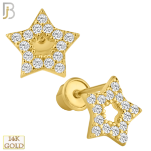 14k Solid Gold Screw Back Earring