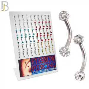 Curved Barbell External Threaded Ball Coated