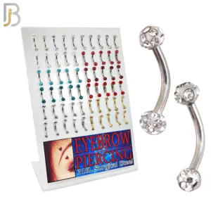 Curved Barbell External Threaded Ball Coated