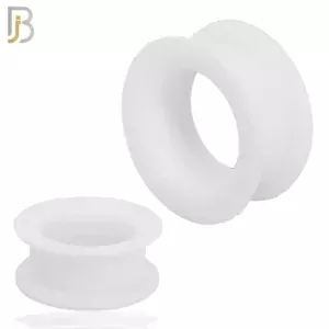 White Color Hard Silicone Double Flare Plugs