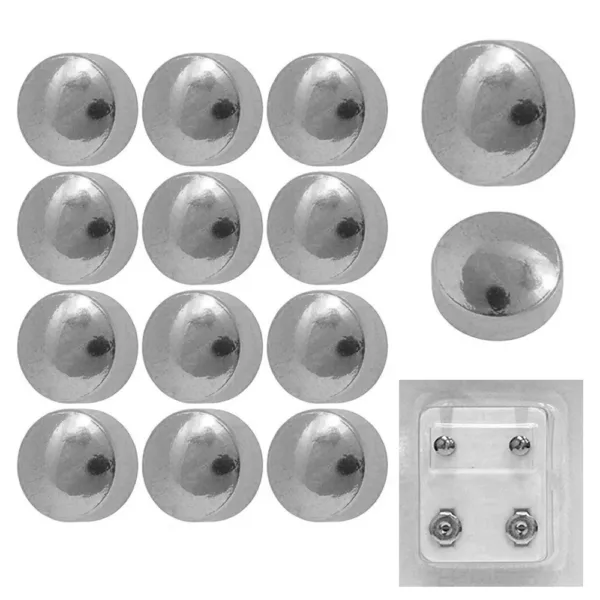 200W -  Steel Traditional Plain Ball Ear Stud Pack of 12