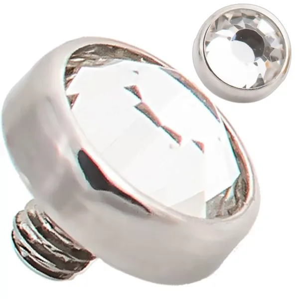 DM01 - Surgical Steel Dermal Bezel CZ 1.2mm Screw Top