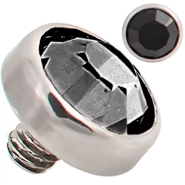DM01 - Surgical Steel Dermal Bezel CZ 1.2mm Screw Top