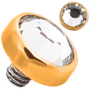 DM02 - Titanium  Dermal Bezel CZ 1.2mm Screw  Top Sold Piece