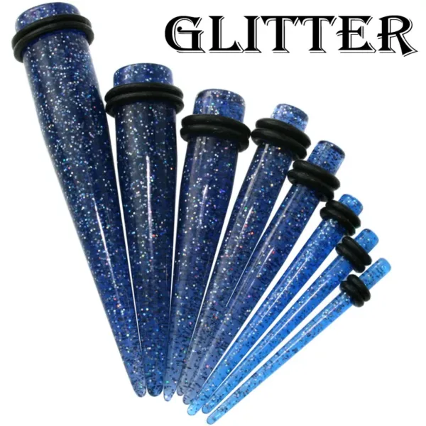 EX2 - (CLOSEOUT) Acrylic Glitter Expander/Taper Oring Sold as Pair