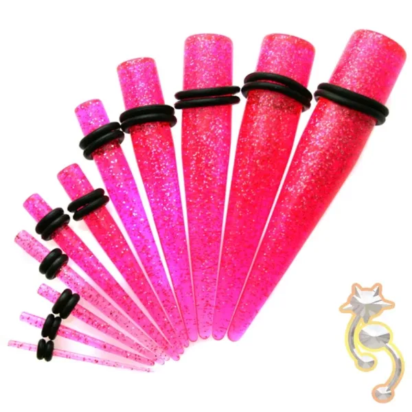 EX2 - (CLOSEOUT) Acrylic Glitter Expander/Taper Oring Sold as Pair