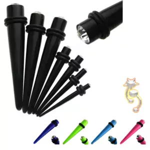 EX4 - (CLOSEOUT) Acrylic with CZ Expander/Taper Oring Sold as Pair