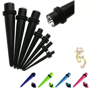 EX4 - (CLOSEOUT) Acrylic with CZ Expander/Taper Oring Sold as Pair