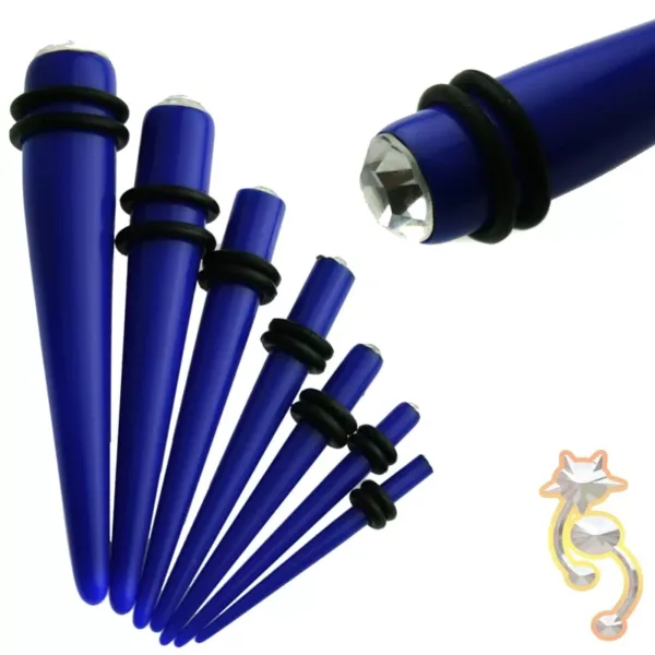 EX4 - (CLOSEOUT) Acrylic with CZ Expander/Taper Oring Sold as Pair