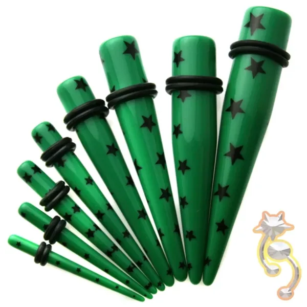EX6 - (CLOSEOUT) Acrylic Star Print Expander/Taper Oring Sold as Pair