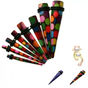 EX7 - (CLOSEOUT) Acrylic  Bubble Print Expander/Taper Oring Sold as Pair