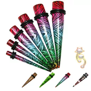 EX8 - (CLOSEOUT) Acrylic Design Print Expander/Taper Oring Sold as Pair