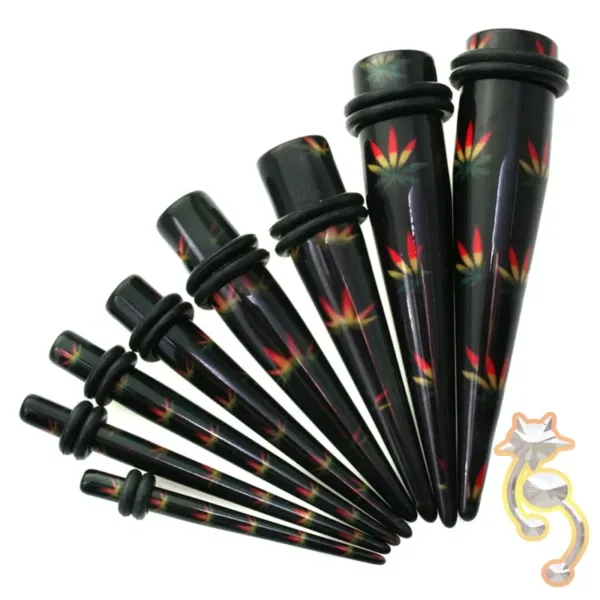 EX9 - (CLOSEOUT) Acrylic Rasta Print Expander/Taper Oring Sold as Pair