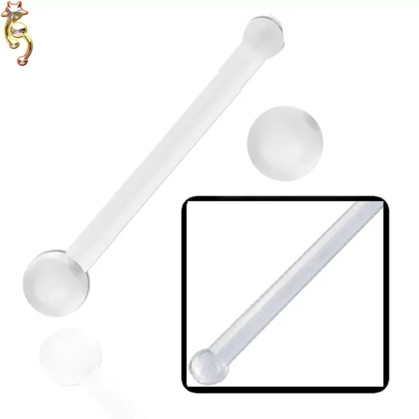 PK-NR09 - Clear Acrylic Nose Bone Piercing Retainer Pack of 120