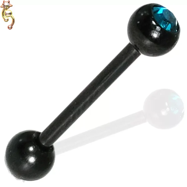 BB05 - 316L Surgical Steel 14g Thickness 16mm Long with Bezel CZ Barbell