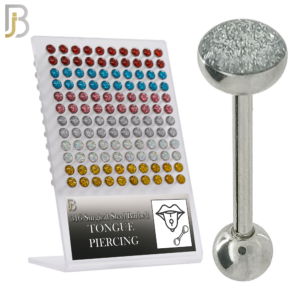 Barbell with Glitter Top Mushroom Design