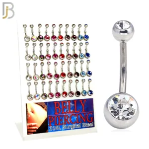 Bezel Setting Zircon Ball Banana Belly