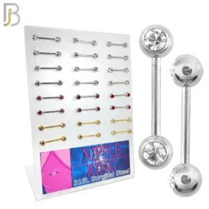 Surgical Steel Screw Bezel Setting Ball Zircon