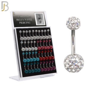 Coated Multi Gem Ball Banana Belly Ring