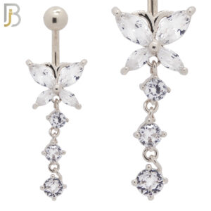 Dangling Butterfly with 3 Round Prong