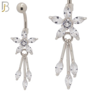 Dangling Flower Design Belly Ring