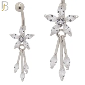 Dangling Flower Design Belly Ring