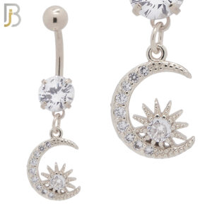 Dangling Moon and Sun Zircon Design
