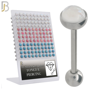 Barbell with Opal Top Mushroom Design