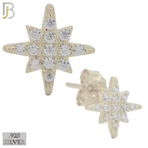 Starburst with Zircon Design Earrings Stud