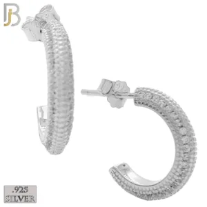 Silver Half Hoops with Multi Zircon