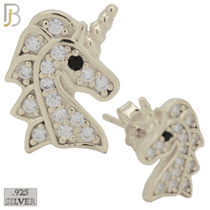 Unicorn with Zircon Design Earrings Stud
