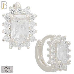 Sterling Silver Rectangle Prong Multi Zircon