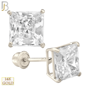 14k White Gold Screw Back Stud Earrings