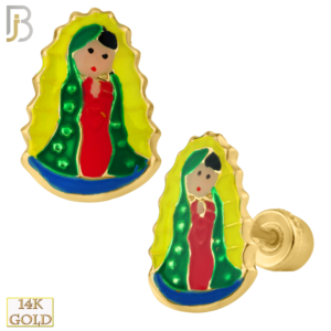 14k Yellow Gold Virgen Esmalte