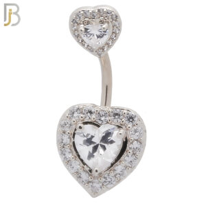 Halo Heart Shaped Zircon Belly Ring