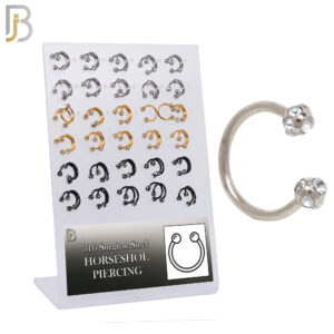 Horseshoe with Multi Zircon Screw Ball