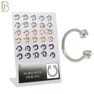 Horseshoe with Multi Zircon Screw Ball