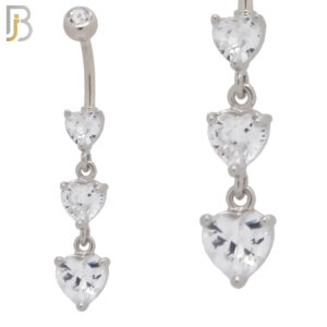 Three Heart Shaped CZ Dangling